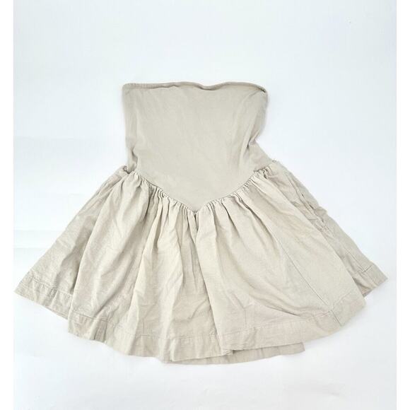 Free People Onda Drop Waist Tube Mini Dress Barnacle Island Beige Size Small - Picture 4 of 8